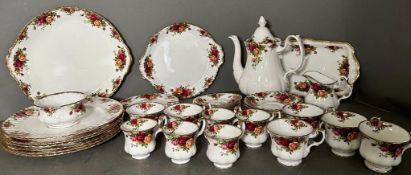 A Royal Albert "Old Country Roses" tea/coffee service to include plates, serving plates and cups and