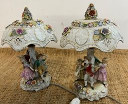 A pair of porcelain table lamps by PMP Germany