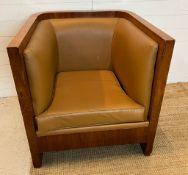 An Art Deco style cube chair