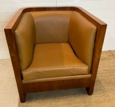 An Art Deco style cube chair