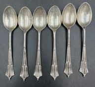 A set of six silver teaspoons by William Hair Haseler hallmarked for Birmingham 1026