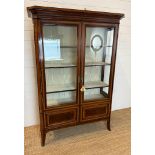 A Mahogany inlaid display cabinet, inlaid and crossbanded in satinwood. English C1890 Three