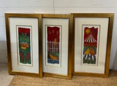 Three limited edition prints by Helen Rhodes (Frame 80cm x 46cm)