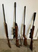 Four vintage air rifles