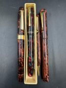 A small selection of pens to include a Minka fountain pen, The Chatsworth pen and others.