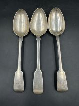 Three Victorian silver spoons hallmarked for London 1845, two with the maakers mark for H J Lias &