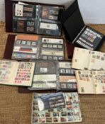 Three albums of Royal Presentation packs and three albums of worldwide and Uk stamps, various