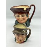 Two Royal Doulton character jugs (H13.5cm and H8cm)