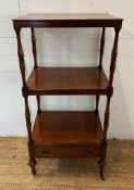 A George III mahogany whatnot on turned supports with single drawer under C1810 (H100cm W49cm