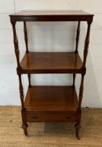 A George III mahogany whatnot on turned supports with single drawer under C1810 (H100cm W49cm