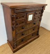 A Scottish mahogany chest of drawers, single drawer followed by four small drawers and three long