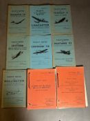 A selection of Pilots notes pamphlets on various planes