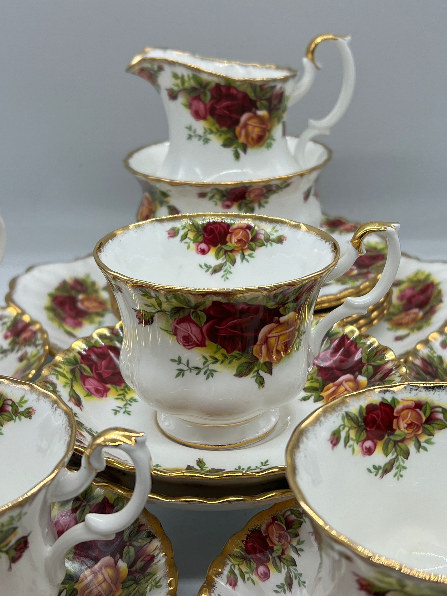 A part tea set "Old Country Roses" Royal Albert - Image 3 of 4