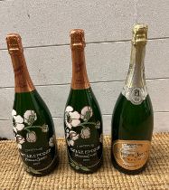 Three Perrier Jouet dummy magnums