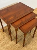 A nest of three side tables (H50cm W55cm D38cm)