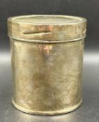 A W D & H O Wills Bristol and London tobacco silver canister, engraved to top and hallmarked for