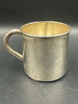 A W Bell & Co silver beaker, approximate total weight 59g, H 6cm