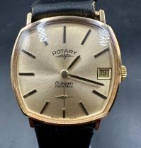 A Rotary 17 jewels Incabloc wristwatch with date and second hand.