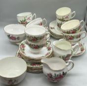 A selection of bone china by Ridgway Potteries "Royal Vale and Rose Pattern Duchess"