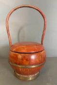 A vintage oriental lunch box or pail