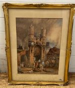 A picture of Monk bar, York in a gilt frame 51cm x 37cm