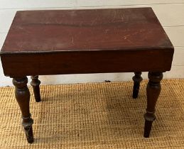 A Victorian child's bath in a mahogany frame AF (H50cm W63cm D38cm)