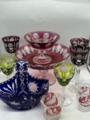 A selection of coloured glass