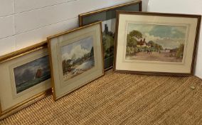 A selection of water colours various ages and artist