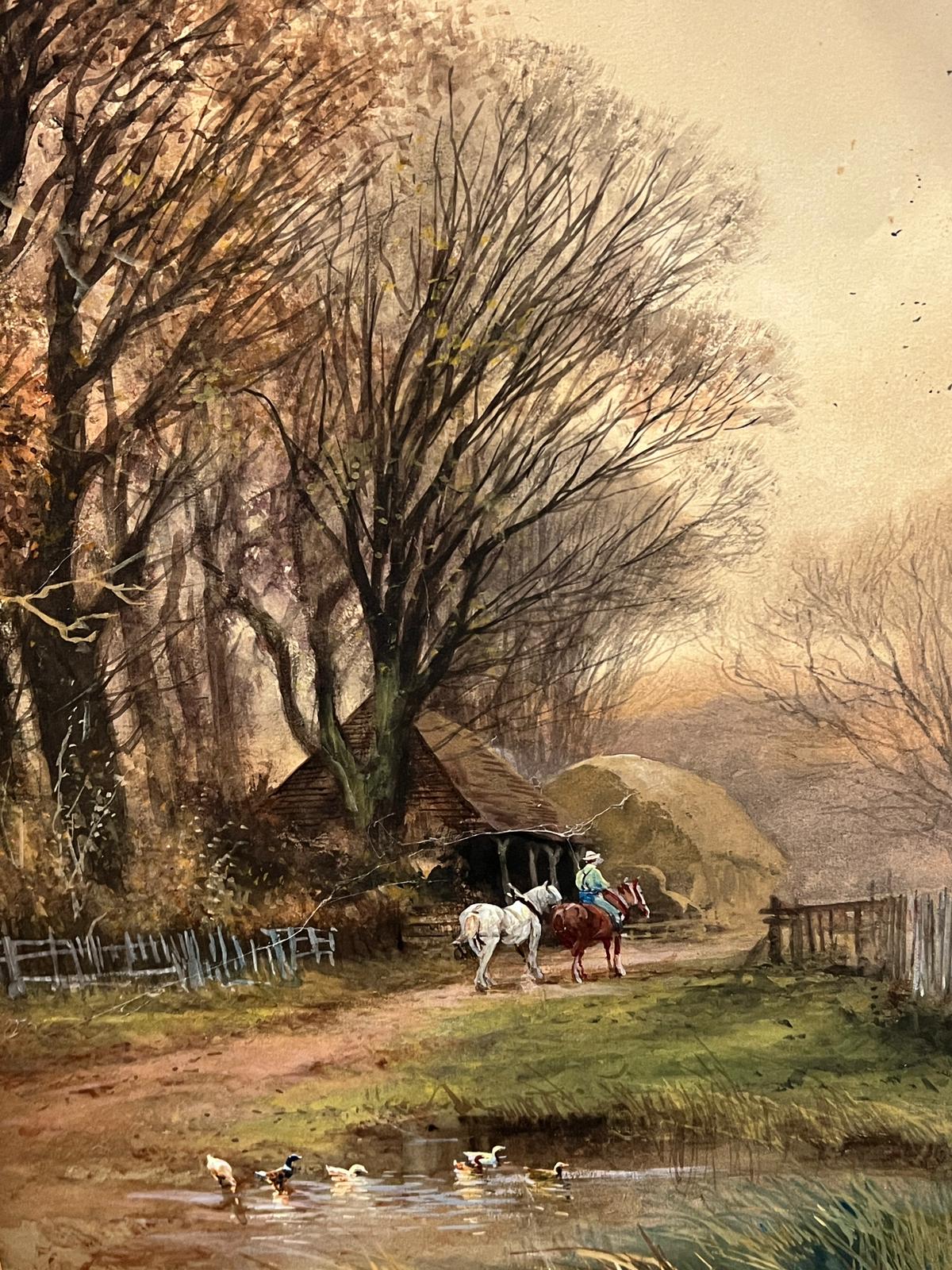 A water colour of a country scene signed lower right, unglazed 38cm x 56cm - Image 2 of 6