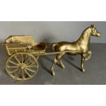 A brass horse and carriage