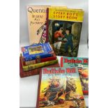 A selection of children's books including Buffalo Bill Treasure Island etc