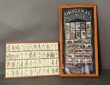 Two sets of cigarette cards, one framed Wills's set from 1938 along with Players Cigarettes