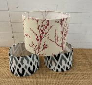 A selection of three contemporary lamp shades