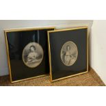 Two oval prints of Lady Louisa Craven and Lady Frances Cowper 23cm x 16cm