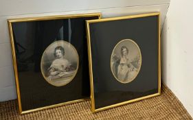 Two oval prints of Lady Louisa Craven and Lady Frances Cowper 23cm x 16cm