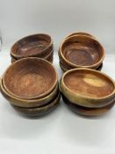 A selection of treen bowls