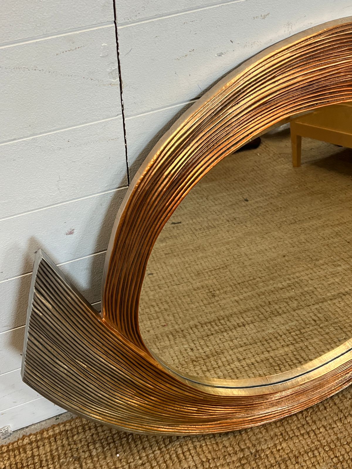 A contemporary mirror with flare ribbed framed (H100cm W78cm) - Image 2 of 3