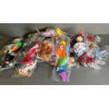 A quantity of Beanie babies to include Flakey, Cheeks and Raf