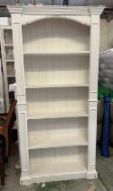 A white painted four shelf bookcase AF 194cm x 99cm