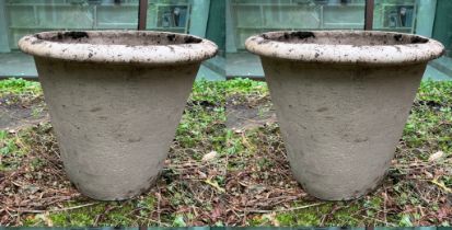 A pair of large composite stone planters (H75cm Dia76cm)