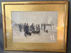 A water colour of a Dorset beach scene by Edward Van Goethean signed and dated 1899 lower right