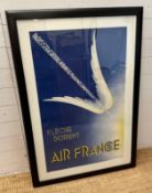 "Air France" poster print, framed (83cm x 119cm)