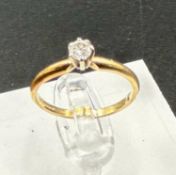 A 14ct gold diamond ring, size L