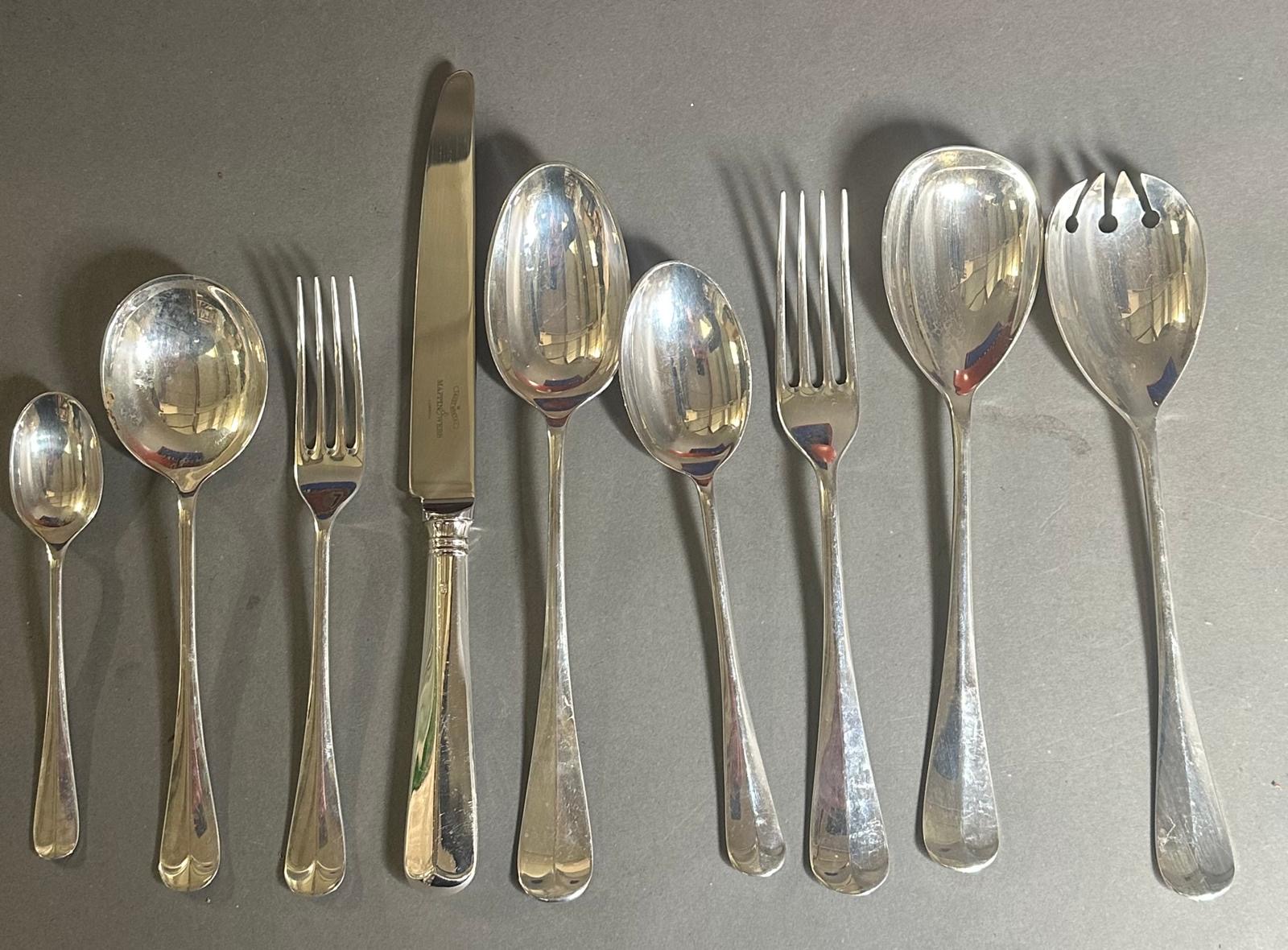 A Mappin and Webb silver canteen of twelve place settings of cutlery to include. Table Knife, Fork - Image 2 of 12