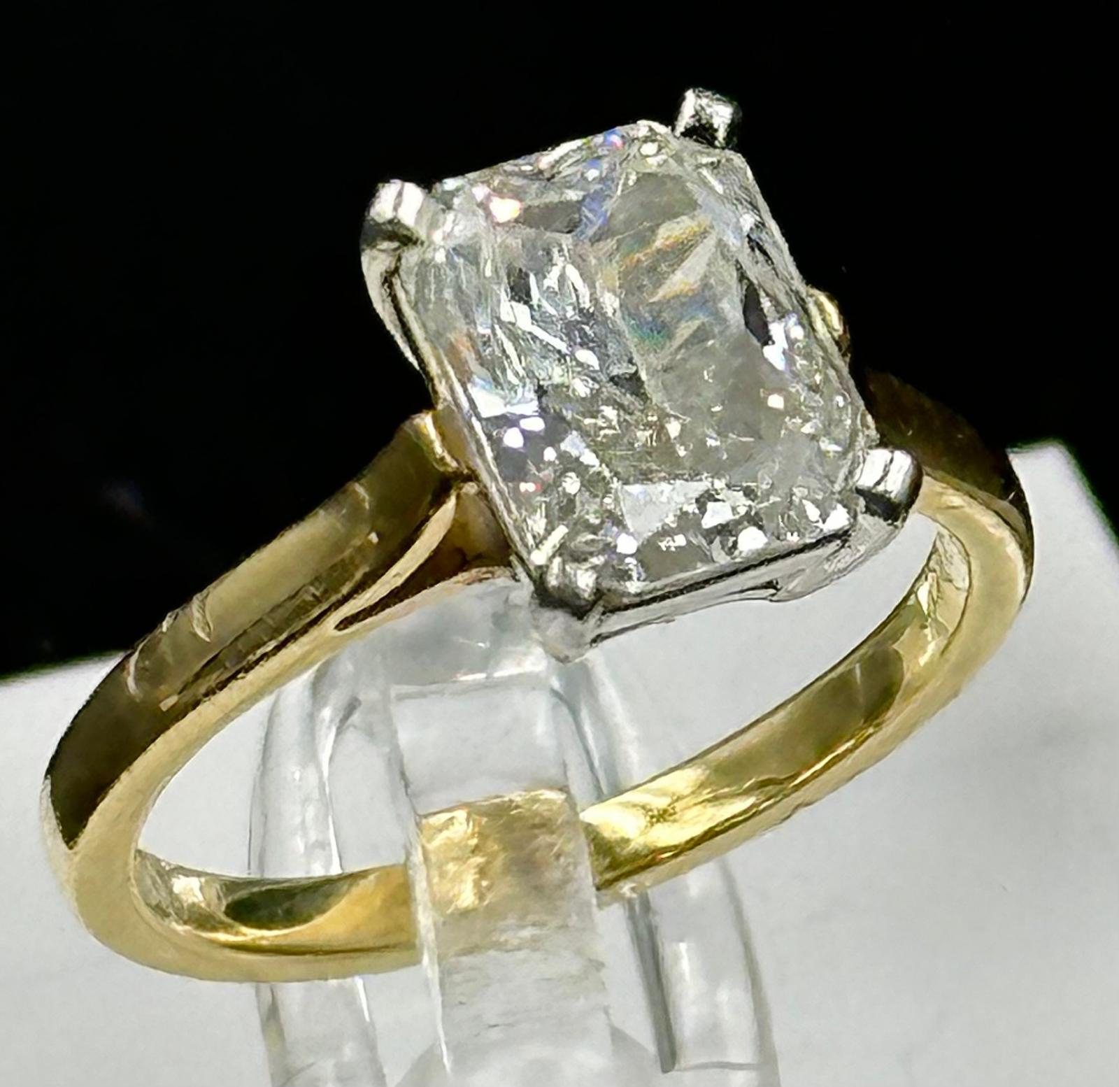 2.10ct Cushion cut diamond solitaire ring mounted in platinum and 18ct gold. Signed Tiffany & Co. - Image 2 of 5