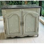 A French style side cabinet with marble top (H87cm W100cm D50cm)