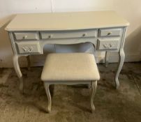 A Laura Ashley dressing table and stool (H77cm W114cm D46cm)