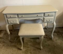 A Laura Ashley dressing table and stool (H77cm W114cm D46cm)