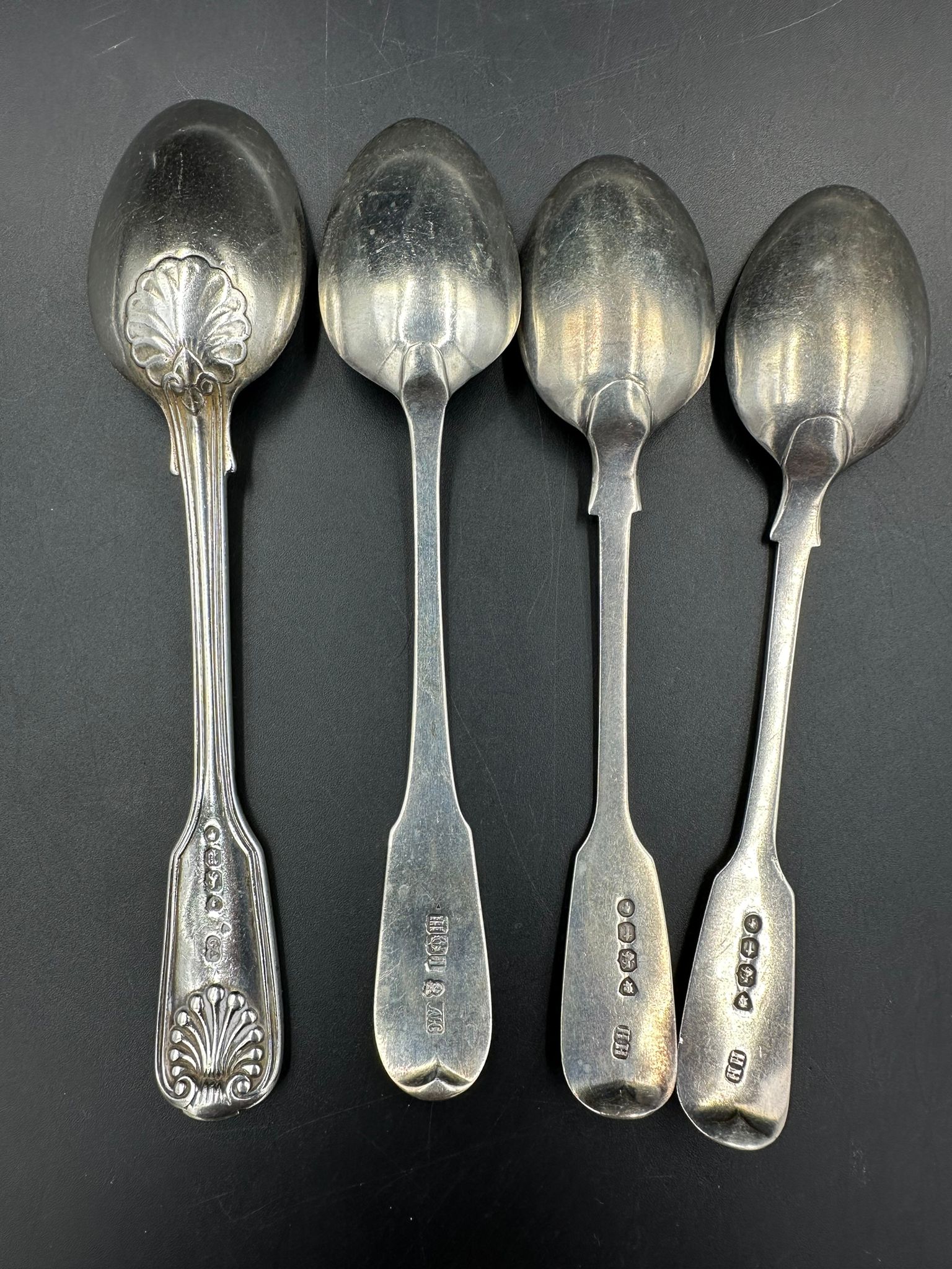 Four Victorian silver teaspoons,hallmarked for London 1883 by Holland, Son & Slater - Image 2 of 4