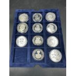 Eleven silver collectable Crown coins celebrating the life of Princess Diana by the Westminster